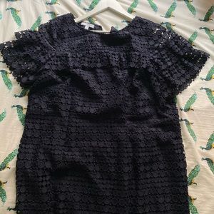 Navy blue lace Talbots midi dress